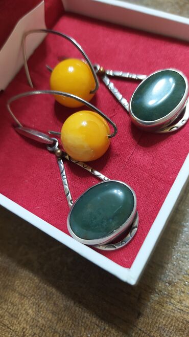 Серебряные серьги: Серебряные серьги, Проба 925, Жемчуг, Женские, Б/у — 16