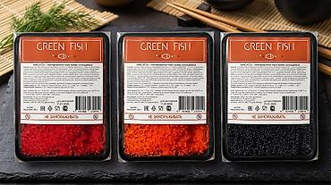 Икра другой рыбы: Тобико имитированная GREEN FISH — профессиональная начинка и украшение — 13