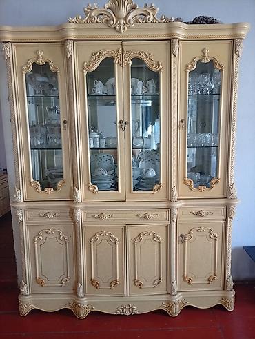 divanlar ucuz qiymete: Klassik üslubda qonaq otağı mebel dəsti - Rəng: krem/bej, qızılı — 3