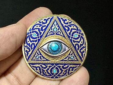 gümüş sikkə: Məhsul: Emallı dekorativ kolleksiya sikkəsi – “Göz” və “Lotus” — 1