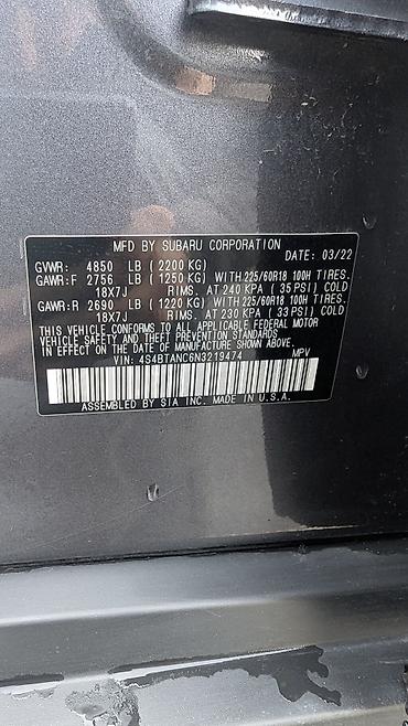 Subaru: Subaru Outback: 2022 г., 2.5 л, Типтроник, Бензин, Универсал — 11