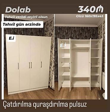 mini skaf: Dolab və dəhliz dolabı dəsti 1) Geniş paltar dolabı - Ölçü: 160 × 195 — 1