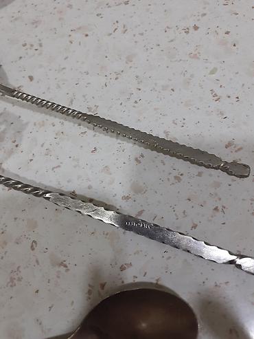 qaşıq dəsti: Kolleksiya üçün dekorativ qaşıq dəsti - Material: metal (gümüşü rəng — 4