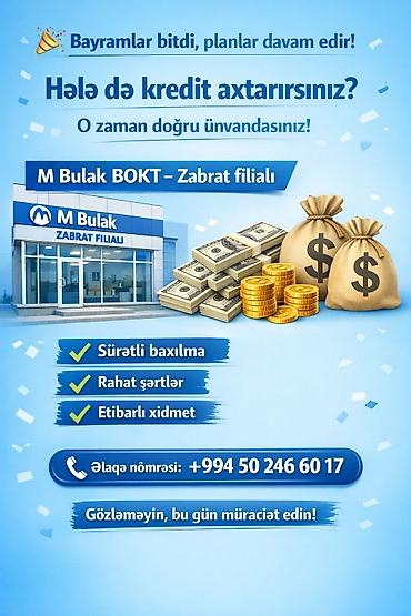 ремонт балконов: MBulak BOKT – TƏQAÜDÇÜLƏRƏ ÖZƏL KREDİT - Kredit məbləği: 500 – 2500 — 2