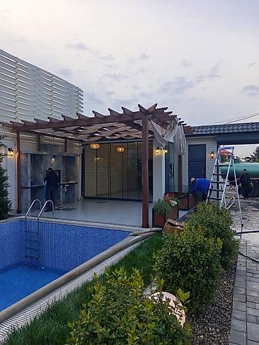 telefon sifarisi: Açıq havada istirahət zonası üçün taxta pergola/lyustra altlığı - — 8