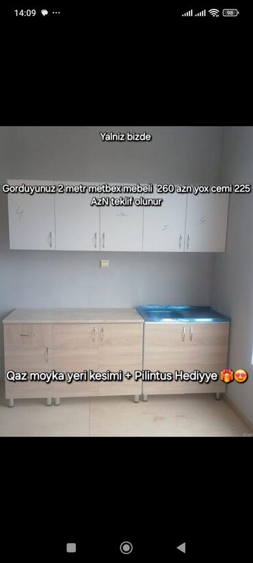 Mətbəx mebeli: Hal hazirda hazir veziyyetde 2 metr bir basa anbardan satis metbex -da lalafo.az — 5 Mətbəx mebeli: Hal hazirda hazir veziyyetde 2 metr bir basa anbardan satis metbex — 5