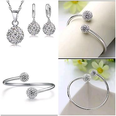 blackpink stvari: Posrebreni set od tri nakita – 3.000 din. Elegantni komplet sa — 3
