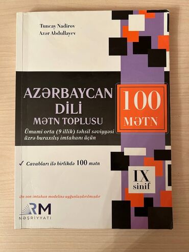 mətn kitabı: RM 9cu siniflər üçün 100 mətn toplusu. Həm mətnlər, həm də