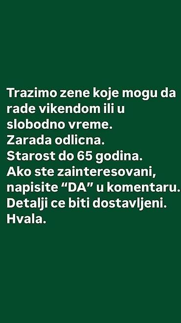 Job: Posao – prilika za žene - Tražimo žene koje mogu da rade vikendom ili — 1