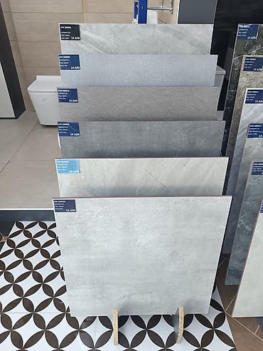 hamam kafeli: Mərmər effektli keramoqranit və divar-döşəmə plitələri. 60x60 ölçüdə — 6