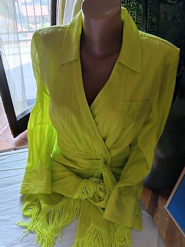 Haljine: River haljina/kimono u jarko‑neon zelenoj zutoj boji. - Model — 13