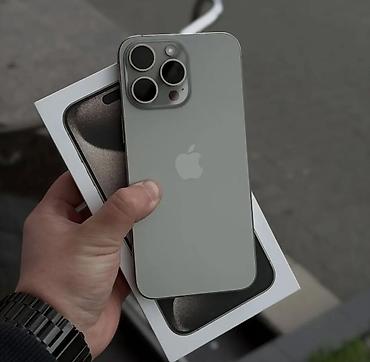 apple studio: IPhone 15 Pro Max, Новый, 256 ГБ, Natural Titanium, Защитное стекло, Чехол, Коробка, 87 % — 1