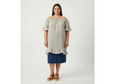 beżowa bluzki z krótkim rękawem: Women`s dress, size 2XL