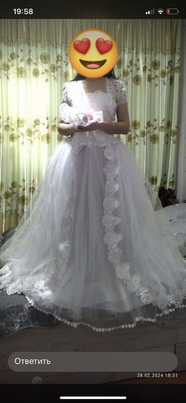 платье с косынкой: Продаю свое свадебное платье. Одевала только на торжественную часть