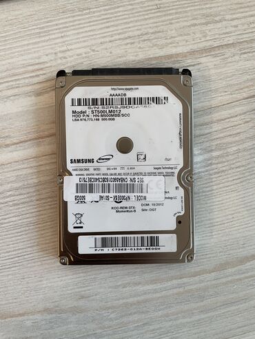 Жесткие диски, переносные винчестеры: Накопитель, Б/у, Samsung, HDD, 512 ГБ, 2.5", Для ноутбука