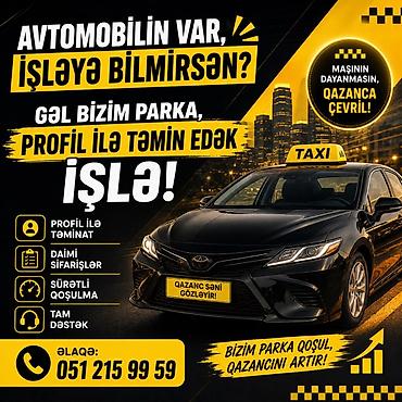 Əməkdaş axtarışı (vakansiyalar): Taksi sürücüsü tələb olunur, Şəxsi nəqliyyat vasitəsi ilə, Gündəlik ödəniş, Təcrübəsiz — 2