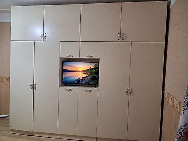 Ev üçün mebel: Bej rəngli divarboyu qarderob-dolab sistemi /MDF tipli hamar səthli — 3