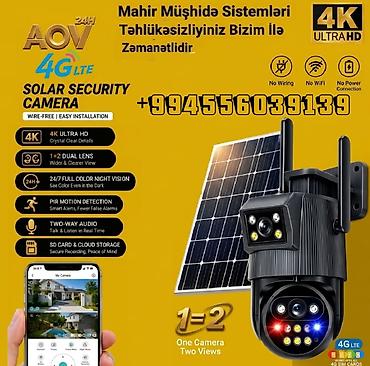 Digər: 4G Sim Kamera Güneş Paneli 4K 16 MP Ultra HD Dual lens AOV Su — 1