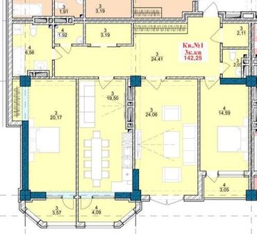 итальянский квартал бишкек цены: 3 комнаты, 142 м², Элитка, 8 этаж, ПСО (под самоотделку)