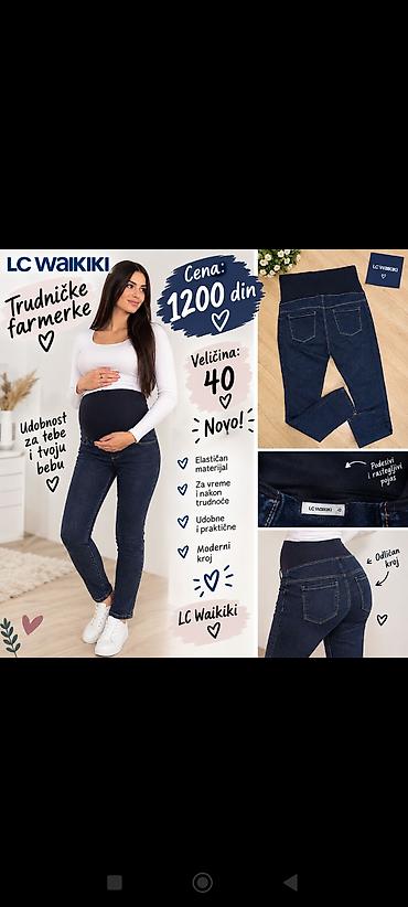 LC Waikiki trudničke farmerke - Model sa visokim, podesivim i