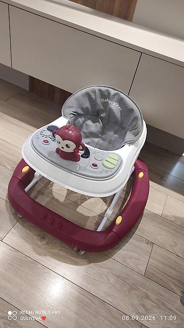 meymun sekilleri: Uşaq gəzdirəni – Babywalker - Rəng: bordo/boz-ağ. - Tənzimlənən — 3