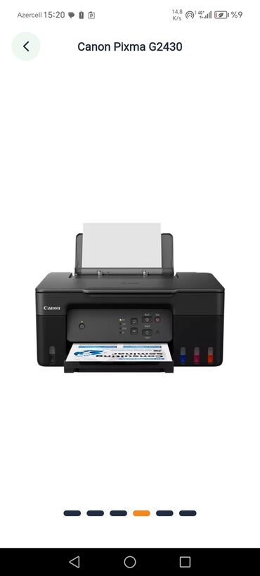 Avtoelektronika: Canon Pixma G2430 – yüksək məhsuldarlıqlı doldurulan mürəkkəb çənli