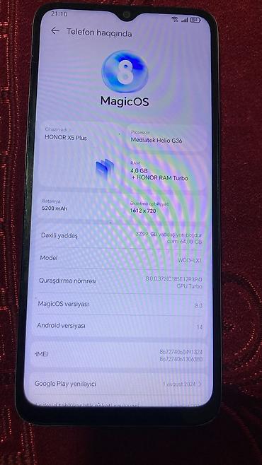 changan honor: Honor 64 GB, rəng - Gümüşü, İki sim kartlı — 1