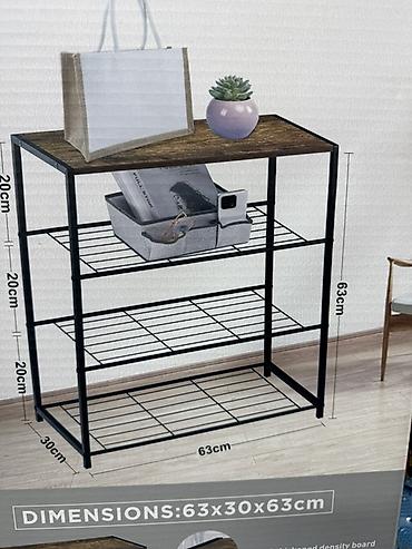 Полки, стеллажи: Стеллаж/консоль с 3 полками - Габариты: 63 × 30 × 63 см - Высота — 4