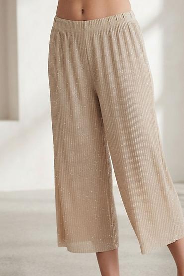 nucci visina: Ženske culotte pantalone sa šljokičastim efektom - Kroj: culotte — 1