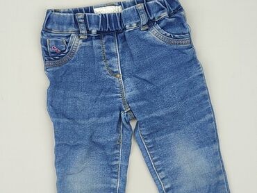 czarne jeansy straight: Spodnie jeansowe, 9-12 m, stan - Dobry