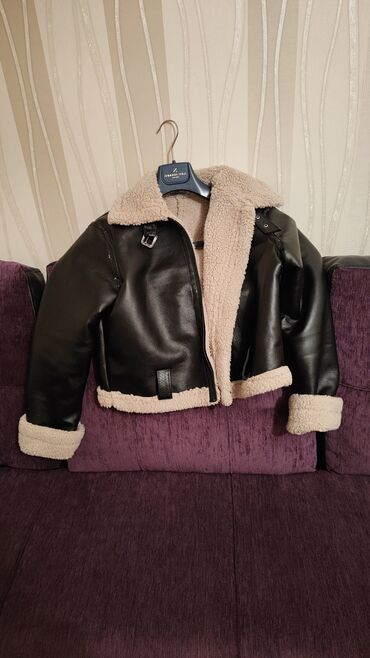 женские футболки с воротником: Kürk, Zara, L (EU 40), rəng - Qara