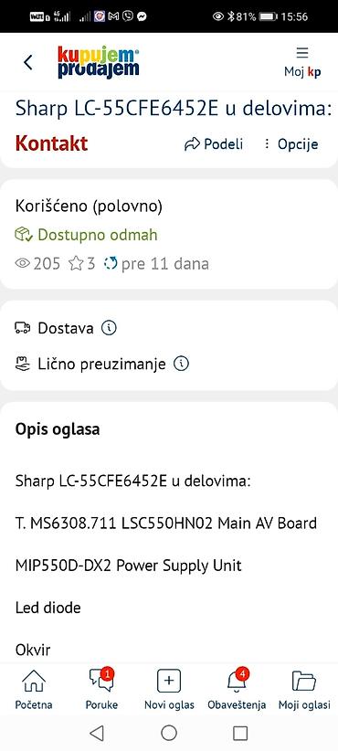 Aksesoari za TV i video: Sharp LC-55CFE6452E – delovi Dostupni originalni delovi sa modela na lalafo.rs — 12 Aksesoari za TV i video: Sharp LC-55CFE6452E – delovi Dostupni originalni delovi sa modela — 12