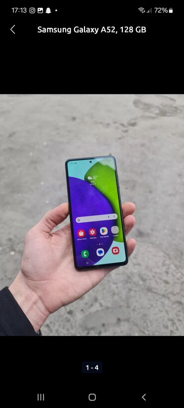 samsung xaladelnik: Samsung Galaxy A52, 128 GB, rəng - Qara, Barmaq izi, İki sim kartlı