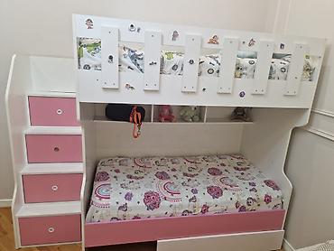 Uşaq mebeli: Oğlan və qız üçün, İşlənmiş, Çarpayı, Matras ilə, Siyirməli, Laminat — 8
