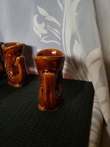 Čaše: Komplet nov za pice rucni rad 60te.Poljska. Komplet braon,rucni — 7