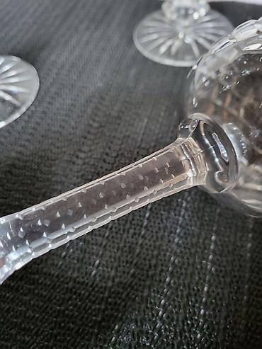 Čaše: Case kristal,gravura za vino 80te.god. Masivne case kristal za vino — 15