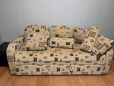 sofa: Компактный раскладной диван с набором подушек - Цвет/узор: бежевый с — 1