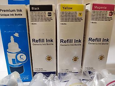 epson a3 printer: EPSON Inkjet printerlər üçün doldurma mürəkkəbi (C, K, Y, M) Dəst — 2