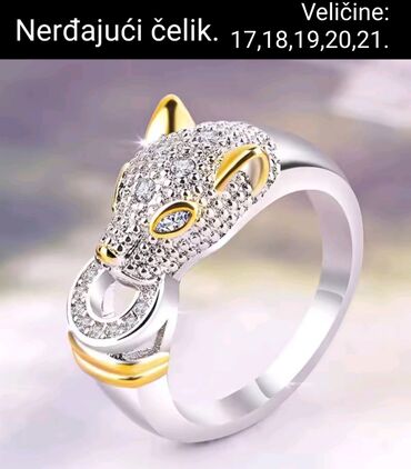 nakit od hirurskog celika – слике: Unisex ring, Material: Cubic zirconia, Stainless steel