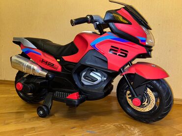 uwaq ucun mawin: Uşaq üçün elektrikli motosiklet – sport-turinq üslubunda, qırmızı-qara