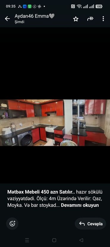 чистка мебели на дому: *Mətbəx Mebeli 450 azn Satılır. * hazır sökülü vəziyyətdədi. Ölçü: 4m