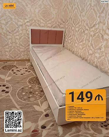 madeyra matras: Çarpayı – Kod: 2952 - Ölçü: 90 × 200 sm - Mexanizm: Açıqlmayan — 1
