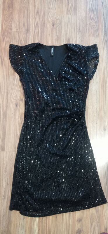 crna cipkasta haljina i cipele: L (EU 40), bоја - Crna, Koktel, klub, Kratkih rukava