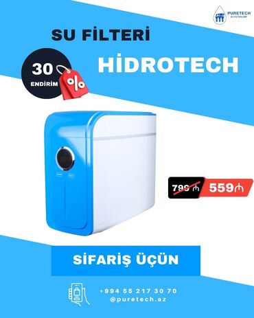 Su filtrləri: Puretech su filtrləri üçün kartriclər dəsti. Dəstdə 3 önləyici filtr — 3