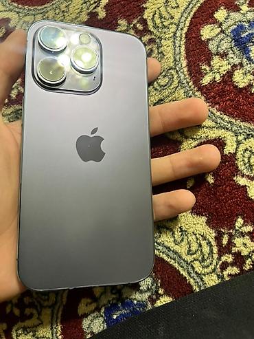 Apple iPhone: IPhone 14 Pro, Б/у, 128 ГБ, Deep Purple, Защитное стекло, Чехол, Коробка, 76 % — 1