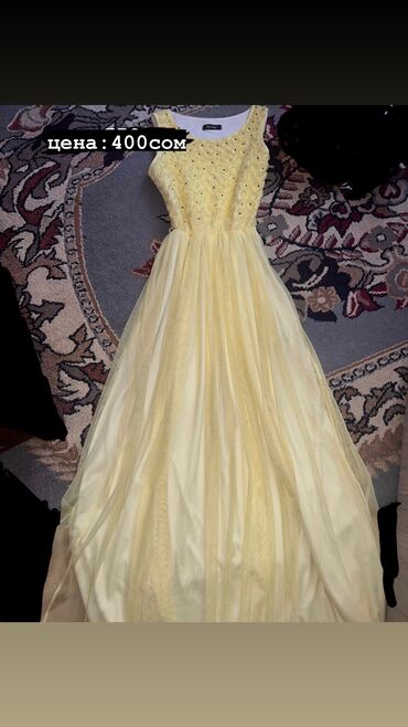шью на заказ платье: Бальное платье, Длинная модель, цвет - Желтый, L (EU 40), На заказ