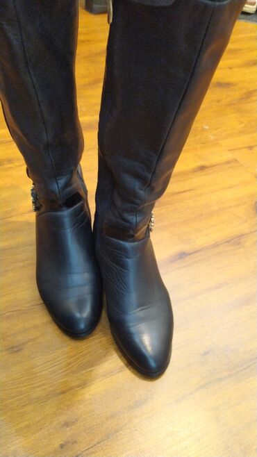 мужской зимний обувь: Сапоги, 37, цвет - Черный