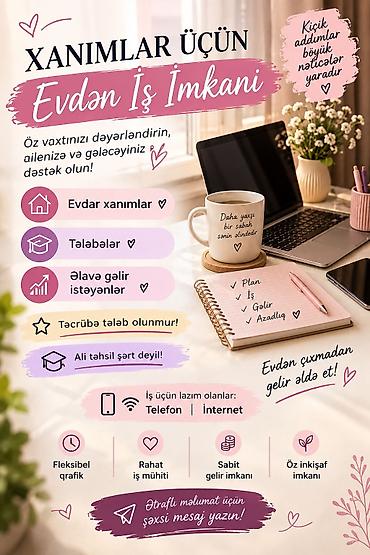 reklama bax pul qazan: Ev köməkçisi tələb olunur, Dəyişən qrafik, Təcrübəsiz — 1