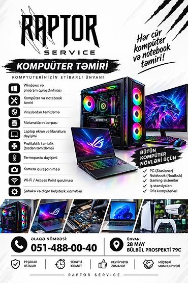 Noutbuk və kompüter təmiri: 🔥 Kompüterinizdə Problem Var? Biz Həll Edirik! 💻 RapTor Service — — 1