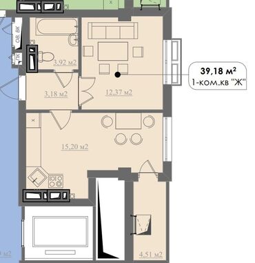 сдаю квартиру алматинка бчк: 1 комната, 41 м², Индивидуалка, 6 этаж, ПСО (под самоотделку)